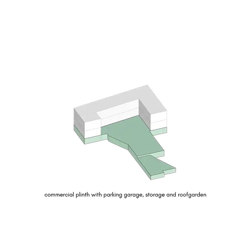 isometrie schema daktuin en parkeergarage