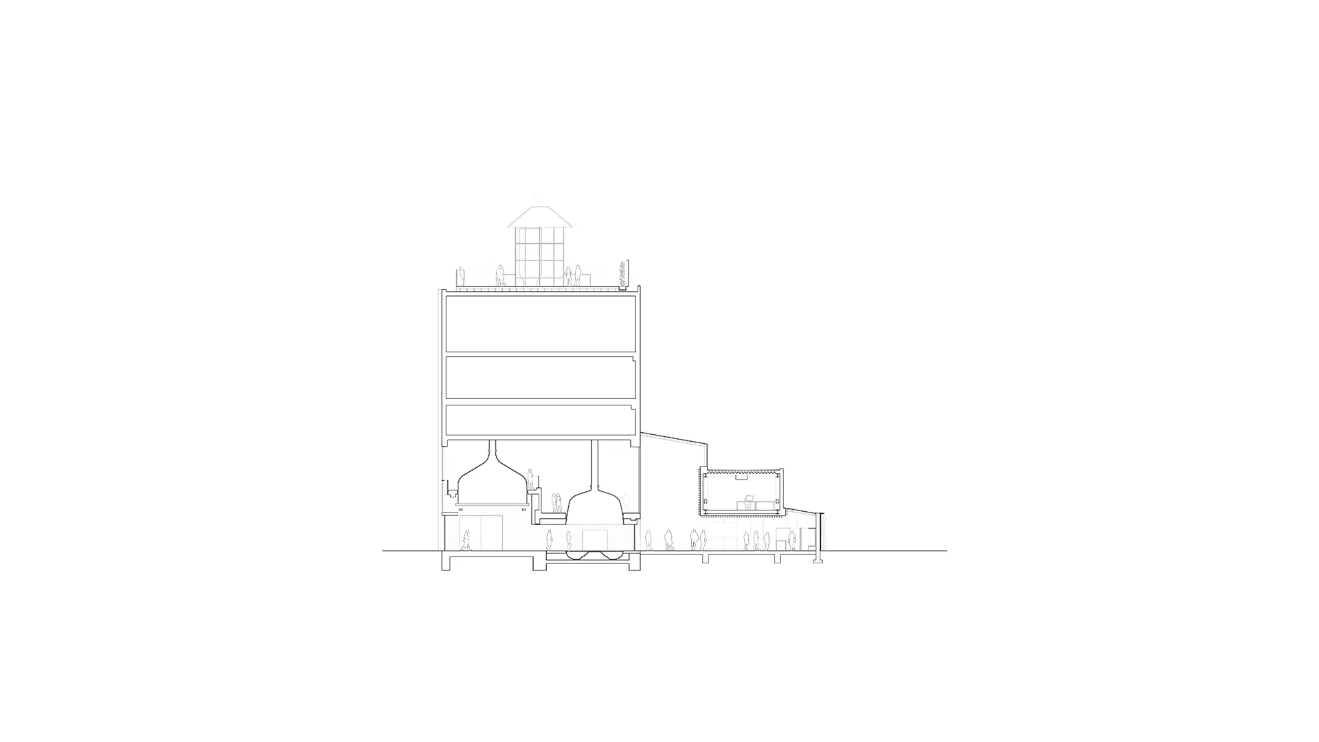 doorsnede van hoofdentree Heineken Experience